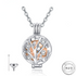 Rose Gold Family Tree Cremation Ashes or hair Urn Locket Necklace 925 Sterling Silver self fill