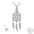 Dream Catcher Cremation Ashes Urn Necklace 925 Sterling Silver and Moonstone