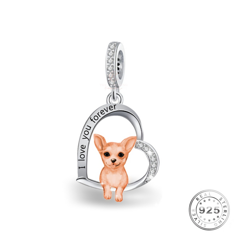 Chihuahua Dog Charm 925 Sterling Silver fits pandora