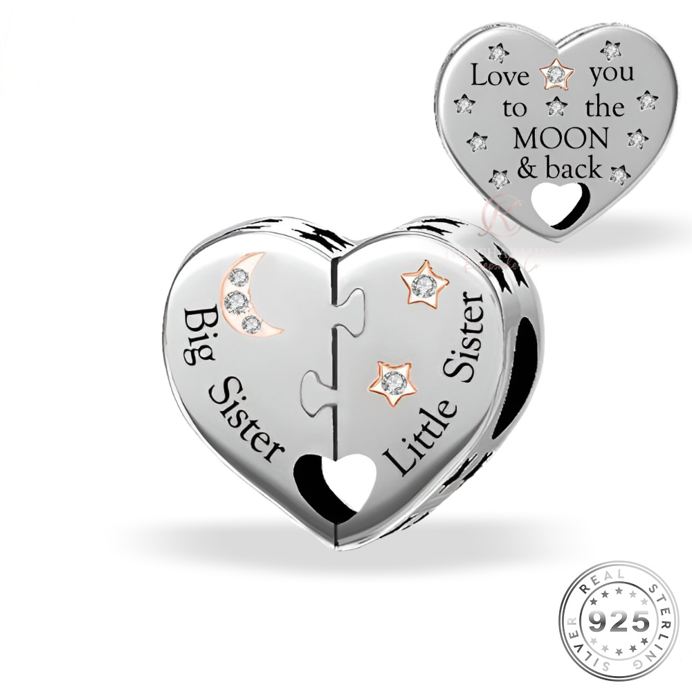 Sterling silver sister charms clearance