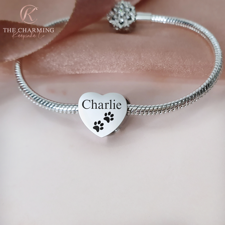 Engraved Self-Fill Ashes Heart Charm - Silver, Gold or Rose Gold - fits Pandora bracelets