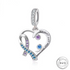 Suicide Awareness Ribbon Charm 925 Sterling Silver - Semi Colon fits Pandora