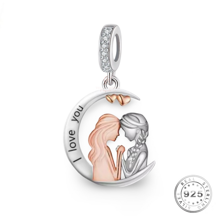 Friend or Sister Charm 925 Sterling Silver and Rose Gold FITS Pandora