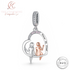 Forever My Friend Charm 925 Sterling Silver & Rose Gold fits Pandora BEST FRIEND