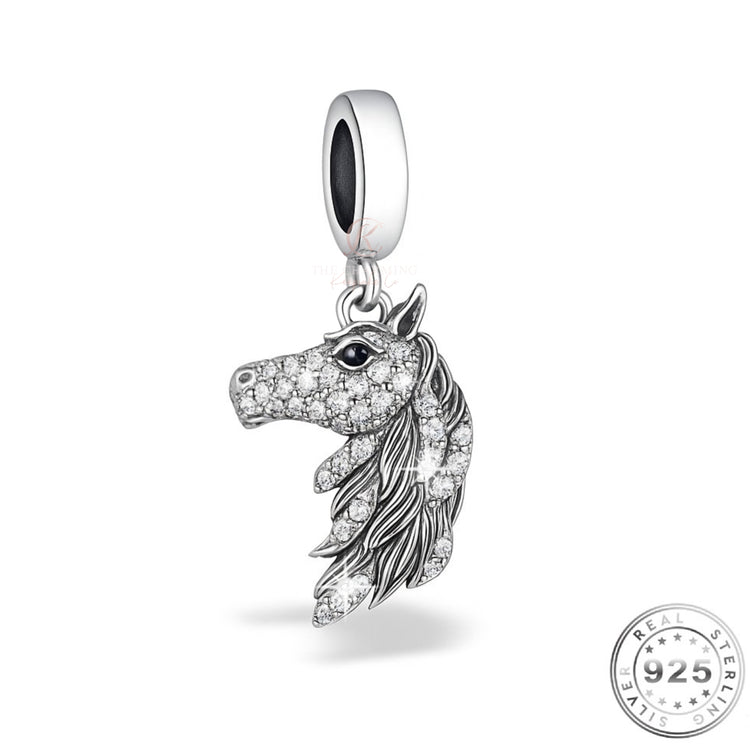 Horse Charm 925 Sterling Silver crystal fits Pandora