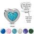 Engraved Ashes & Resin Heart Charm 925 Sterling Silver fits Pndora