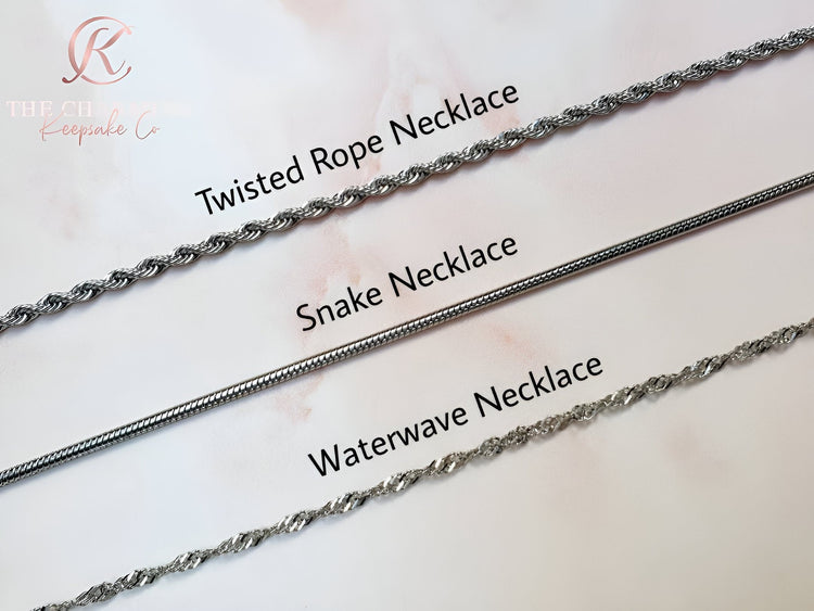 Baby / Infant Footprints Cremation Necklace