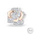 Rose Flower Charm Genuine 925 Sterling Silver & Rose Gold - fits Pandora