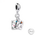 Wish Upon a Star Postcard Charm 925 Sterling Silver shooting star - fits Pandora - good luck