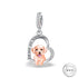 labrador Dog Charm 925 Sterling Silver & Rose Gold fits pandora bracelets