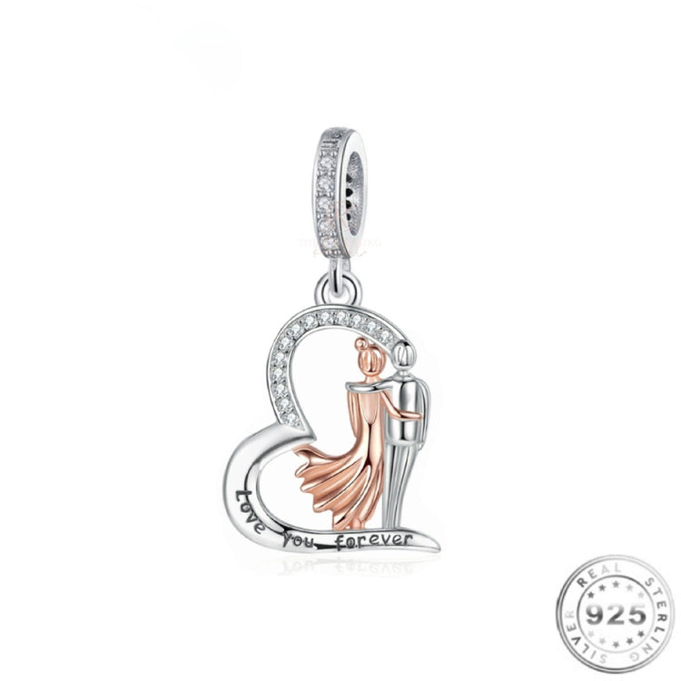 Bride Fiancee Gift Wedding Charm 925 Sterling Silver Fits Pandora bracelets