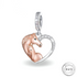 Horse Charm 925 Sterling Silver and Rose Gold fits pandora bracelets