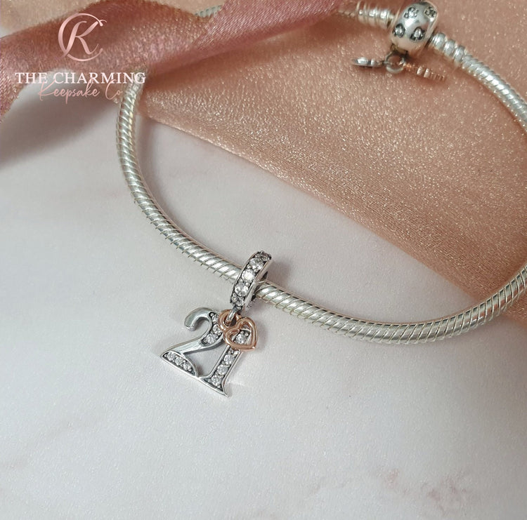 21st Birthday Rose Gold Charm