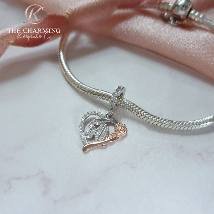 Sterling Silver 50th Birthday Charm