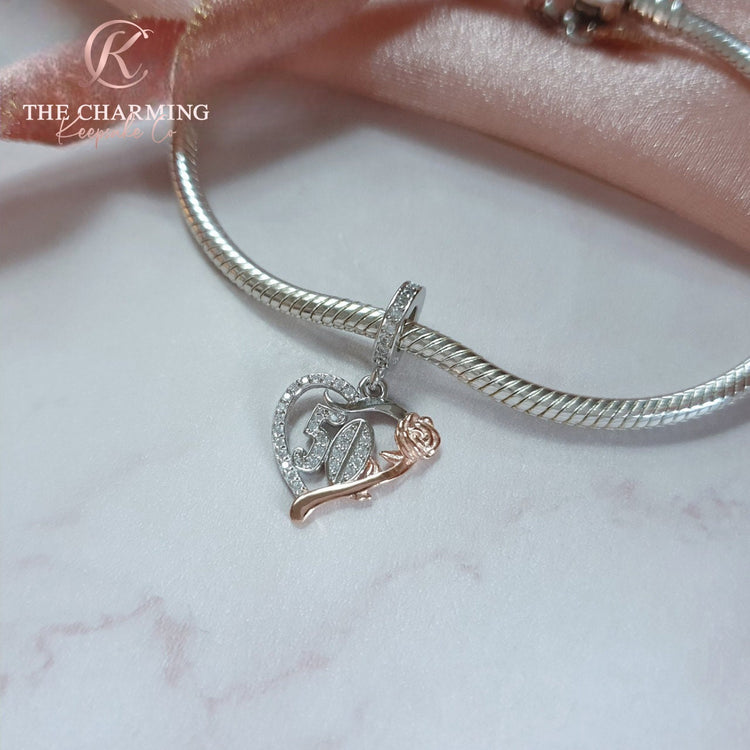Sterling Silver 50th Birthday Charm