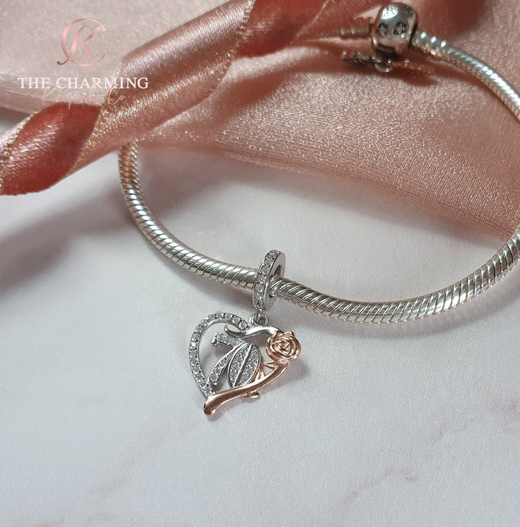 70th Rose Gold Birthday Charm