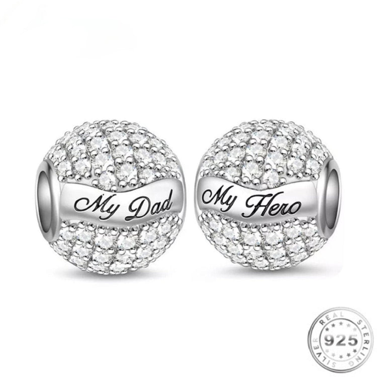My Dad My Hero Charm 925 Sterling Silver fits pandora