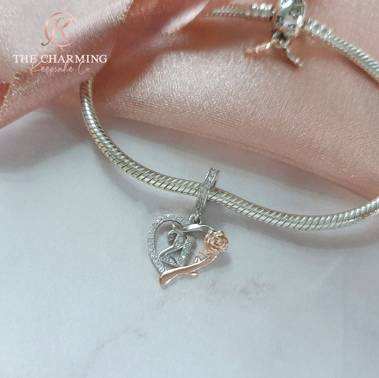21st Birthday Charm 925 Sterling Silver