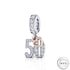 50th Birthday Charm 925 Sterling Silver fits pandora bracelets