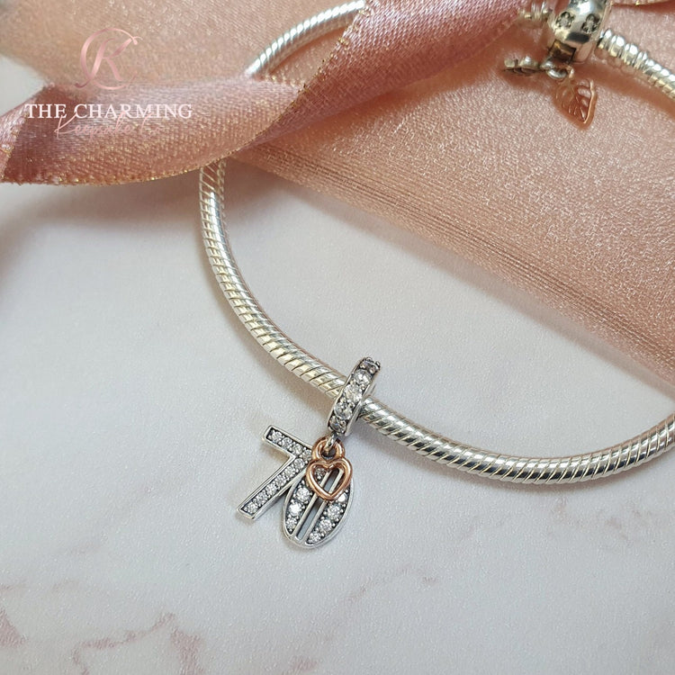 Sterling Silver 70th Birthday Charm
