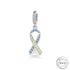 Down Syndrome Awareness Ribbon Charm 925 Sterling Silver fits pandora