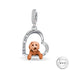 labradoodle Dog Charm 925 Sterling Silver & Rose Gold fits pandora bracelets