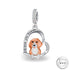 Beagle Dog Charm 925 Sterling Silver & Rose Gold fits pandora bracelets