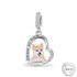 husky Dog Charm 925 Sterling Silver & Rose Gold fits pandora bracelets