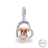 Boxer Dog Charm 925 Sterling Silver & Rose Gold fits pandora bracelets