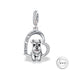 Schnauzer Dog Charm 925 Sterling Silver & Rose Gold fits pandora bracelets