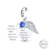 Angel Wings Memorial Charm 925 Sterling Silver fits Pandora bracelets