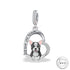 boston terrier Dog Charm 925 Sterling Silver & Rose Gold fits pandora bracelets