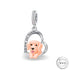 golden retriever Dog Charm 925 Sterling Silver & Rose Gold fits pandora bracelets