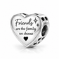 Friends Are The Family We Choose Heart Charm 925 Sterling Silver FITS PANDORA