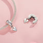 Pink Crystal Clip Stopper Charm 925 Sterling Silver