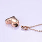 Engraved Heart Cremation Ashes Urn Necklace Rose Gold