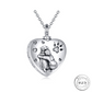 Dog & Girl Cremation Ashes Urn Necklace 925 Sterling Silver self fill memorial pet