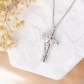 Cross and Hummingbird Cremation Ashes Urn Necklace 925 Sterling Silver Rose Gold