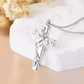 Cross and Hummingbird Cremation Ashes Urn Necklace 925 Sterling Silver Rose Gold