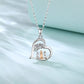 Lady & Pet Dogs Pendant Necklace 925 Sterling Silver