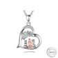 Lady & Pet Dogs Pendant Necklace 925 Sterling Silver keepsake