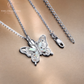 Butterfly Cremation Ashes Urn Necklace 925 Sterling Silver & Opal