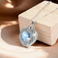 Cremation Ashes Blue Crystal Heart Necklace 925 Sterling Silver - &