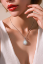 Engravable Ashes Teardrop Opal Urn Necklace 925 Sterling Silver - Personalised