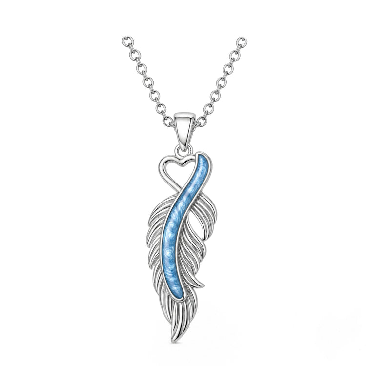 Ashes & Resin Feather Necklace 925 Sterling Silver - Memorial
