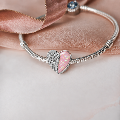 Cendres gravées et breloque coeur en résine en argent sterling 925