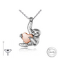 Sloth Cremation Ashes Urn Necklace 925 Sterling Silver & Rose Gold self fill memorial