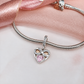 Breloque coeur de belle-mère en argent sterling 925 et or rose