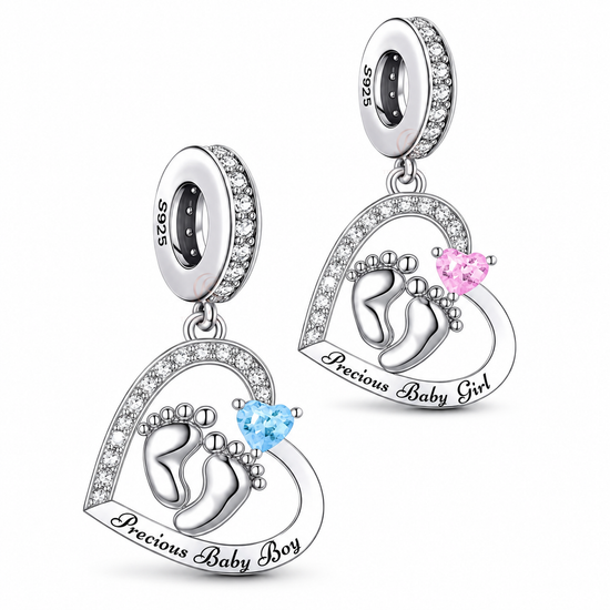 Pandora fitting Precious Baby Girl OR Boy Charm 925 Sterling Silver - Pink or Blue