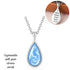 Ashes into Resin Teardrop Necklace 925 Sterling Silver - Engraved Memorial
